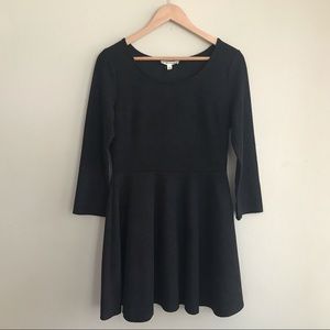 Alythea Textured 3/4 Sleeve Black Dress Size L